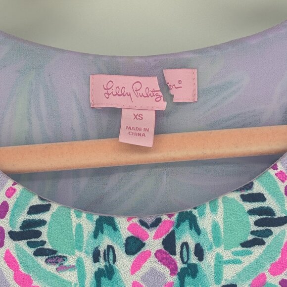 Lilly Pulitzer Sleeveless Lilac It's Impawsible Jackie Shift Mini Dress Size XS - Picture 5 of 11